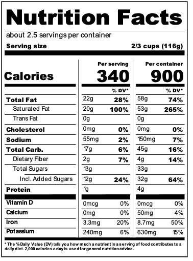 Nutrition facts
